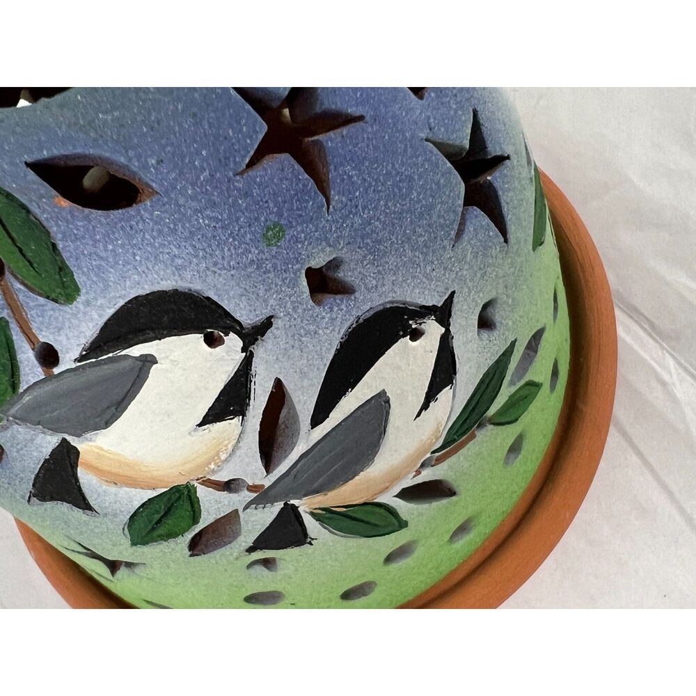 StarryLights Studio Chickadee Terracotta Luminary Candle Holder Beth Berggren - Picture 4 of 9